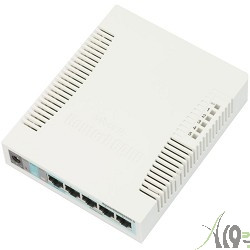 MikroTik RB260GS RouterBOARD 260GS 5-port Gigabit smart switch with SFP cage, SwOS, plastic case, PSU