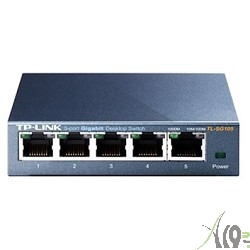TP-Link TL-SG105  5-port Desktop Gigabit Switch, 5 10/100/1000M RJ45 ports, metal case 